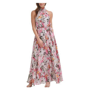 Eliza J Floral Maxi Dress - Pink and Orange